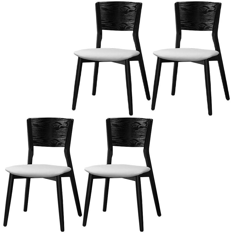 Contemporary Wood Dining Chair Open Back Dining Side Furniture in Matte Finish for Indoor Matte Black 4 Piece Set Clearhalo 'Dining Chairs' 'Dining Tables & Seating' 'dining_chair' 'furn' 'furn_dining_chair' 'Furniture' 'Kitchen & Dining Furniture' 5408725