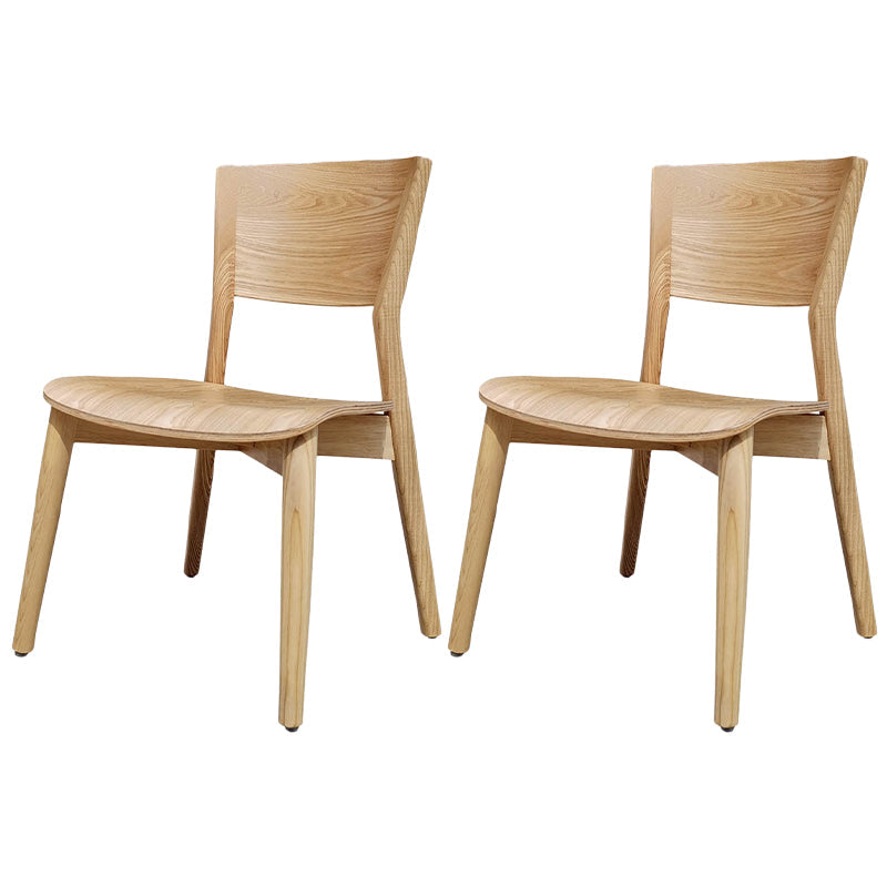 Contemporary Wood Dining Chair Open Back Dining Side Furniture in Matte Finish for Indoor Wood 2 Piece Set Clearhalo 'Dining Chairs' 'Dining Tables & Seating' 'dining_chair' 'furn' 'furn_dining_chair' 'Furniture' 'Kitchen & Dining Furniture' 5408733