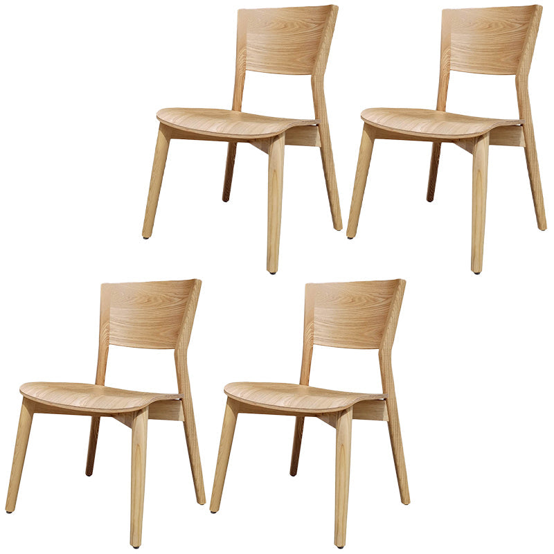 Contemporary Wood Dining Chair Open Back Dining Side Furniture in Matte Finish for Indoor Wood 4 Piece Set Clearhalo 'Dining Chairs' 'Dining Tables & Seating' 'dining_chair' 'furn' 'furn_dining_chair' 'Furniture' 'Kitchen & Dining Furniture' 5408736