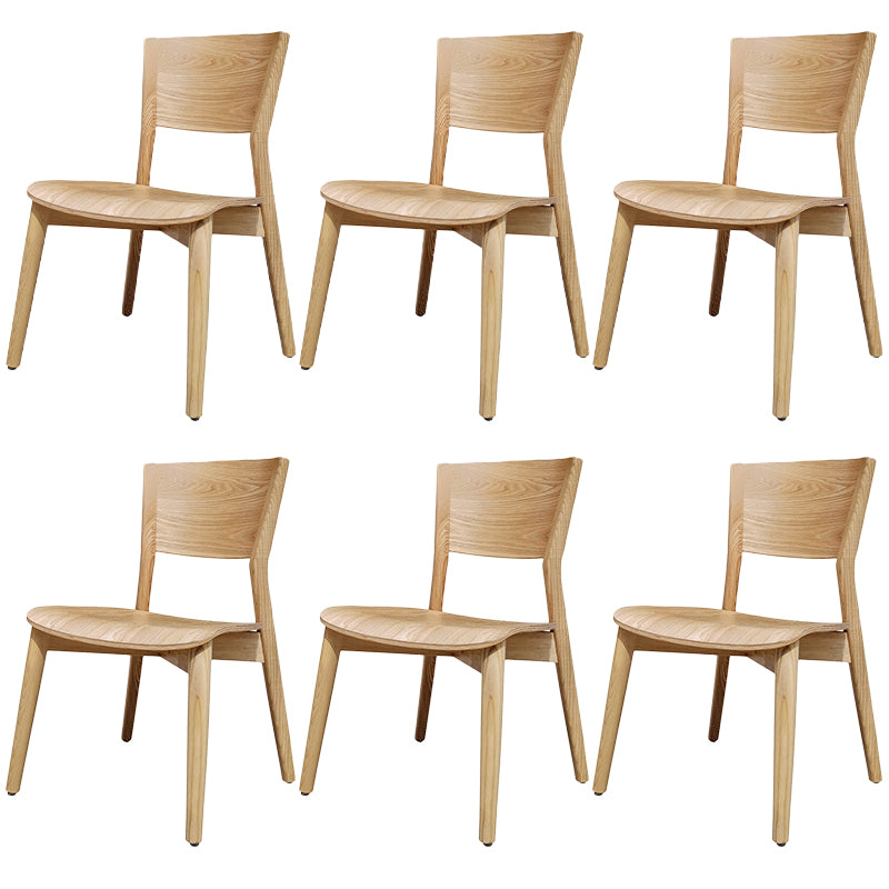 Contemporary Wood Dining Chair Open Back Dining Side Furniture in Matte Finish for Indoor Wood 6 Piece Set Clearhalo 'Dining Chairs' 'Dining Tables & Seating' 'dining_chair' 'furn' 'furn_dining_chair' 'Furniture' 'Kitchen & Dining Furniture' 5408737