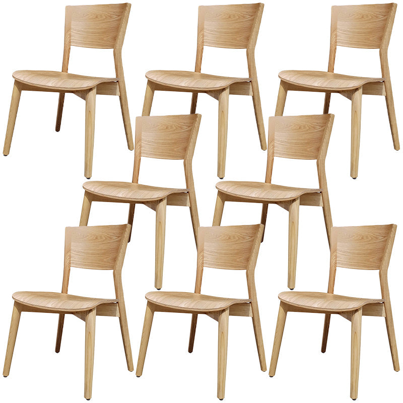 Contemporary Wood Dining Chair Open Back Dining Side Furniture in Matte Finish for Indoor Wood 8 Piece Set Clearhalo 'Dining Chairs' 'Dining Tables & Seating' 'dining_chair' 'furn' 'furn_dining_chair' 'Furniture' 'Kitchen & Dining Furniture' 5408738