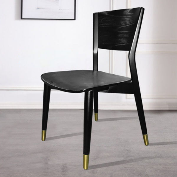 Contemporary Wood Dining Chair Open Back Dining Side Furniture in Matte Finish for Indoor Gold-Black 1 Piece Clearhalo 'Dining Chairs' 'Dining Tables & Seating' 'dining_chair' 'furn' 'furn_dining_chair' 'Furniture' 'Kitchen & Dining Furniture' 5408739