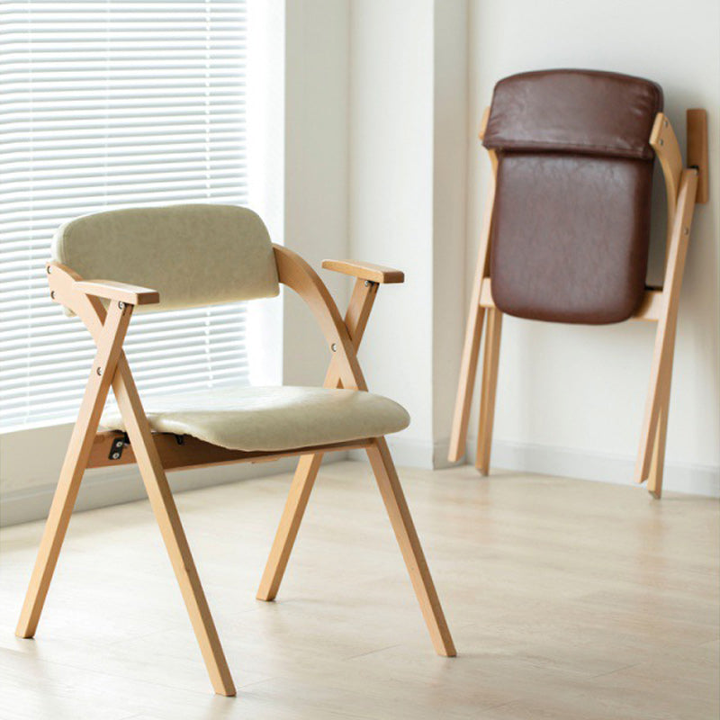 Open Back Folding Dining Arm Chair Modern Solid Wood Dining Chair Clearhalo 'Dining Chairs' 'Dining Tables & Seating' 'dining_chair' 'furn' 'furn_dining_chair' 'Furniture' 'Kitchen & Dining Furniture' 5408750