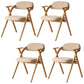 Open Back Folding Dining Arm Chair Modern Solid Wood Dining Chair Khaki 4 Piece Set Clearhalo 'Dining Chairs' 'Dining Tables & Seating' 'dining_chair' 'furn' 'furn_dining_chair' 'Furniture' 'Kitchen & Dining Furniture' 5408752