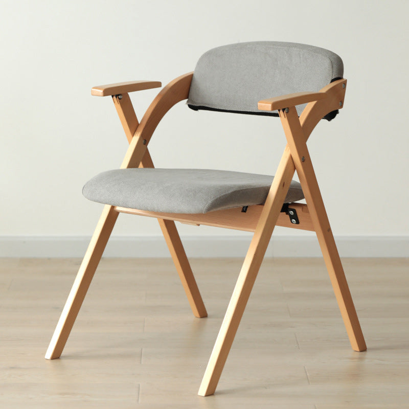 Open Back Folding Dining Arm Chair Modern Solid Wood Dining Chair Clearhalo 'Dining Chairs' 'Dining Tables & Seating' 'dining_chair' 'furn' 'furn_dining_chair' 'Furniture' 'Kitchen & Dining Furniture' 5408756