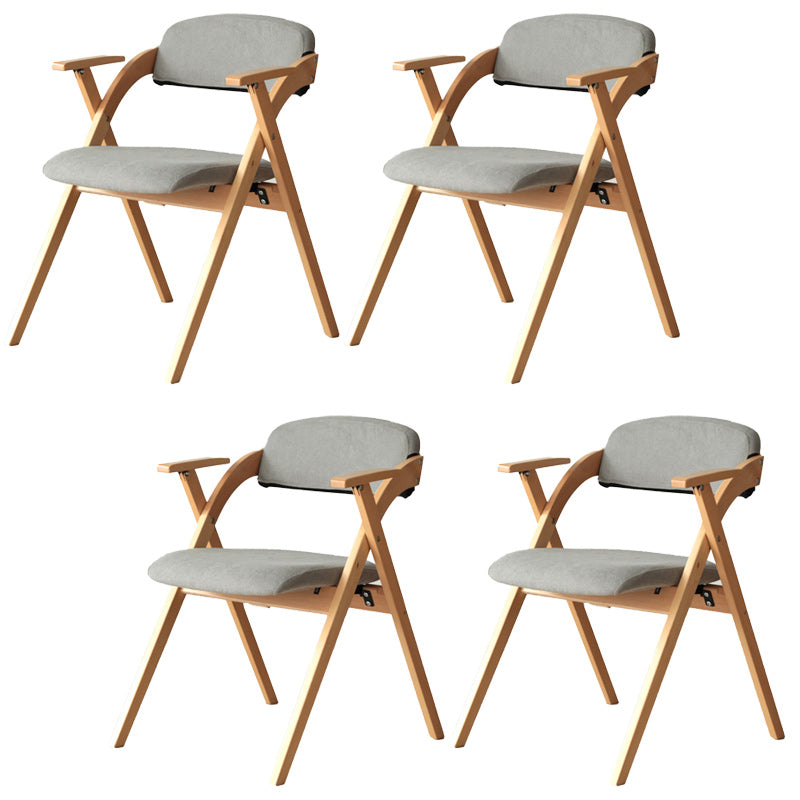 Open Back Folding Dining Arm Chair Modern Solid Wood Dining Chair Smoke Gray 4 Piece Set Clearhalo 'Dining Chairs' 'Dining Tables & Seating' 'dining_chair' 'furn' 'furn_dining_chair' 'Furniture' 'Kitchen & Dining Furniture' 5408761
