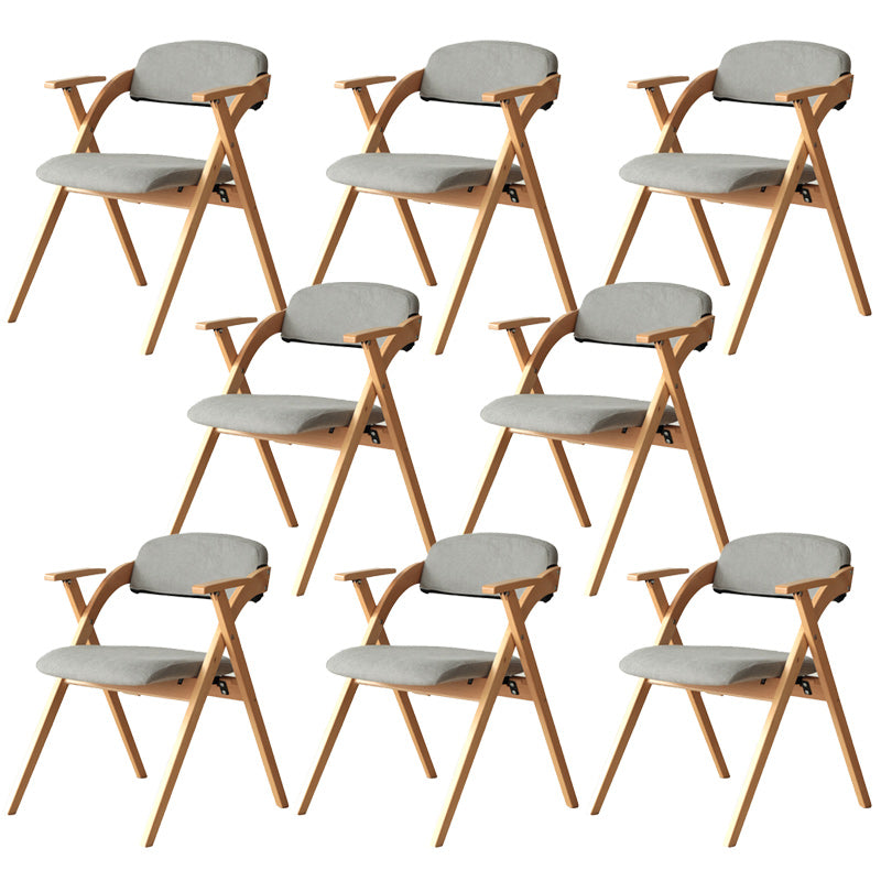 Open Back Folding Dining Arm Chair Modern Solid Wood Dining Chair Smoke Gray 8 Piece Set Clearhalo 'Dining Chairs' 'Dining Tables & Seating' 'dining_chair' 'furn' 'furn_dining_chair' 'Furniture' 'Kitchen & Dining Furniture' 5408764