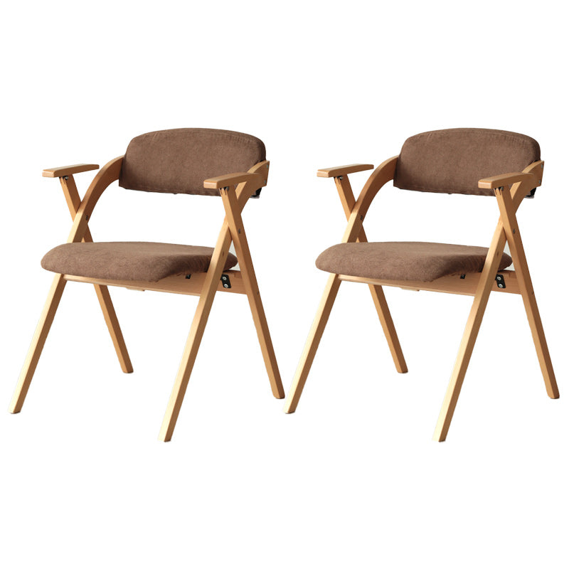 Open Back Folding Dining Arm Chair Modern Solid Wood Dining Chair Coffee 2 Piece Set Clearhalo 'Dining Chairs' 'Dining Tables & Seating' 'dining_chair' 'furn' 'furn_dining_chair' 'Furniture' 'Kitchen & Dining Furniture' 5408766