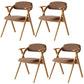 Open Back Folding Dining Arm Chair Modern Solid Wood Dining Chair Coffee 4 Piece Set Clearhalo 'Dining Chairs' 'Dining Tables & Seating' 'dining_chair' 'furn' 'furn_dining_chair' 'Furniture' 'Kitchen & Dining Furniture' 5408769