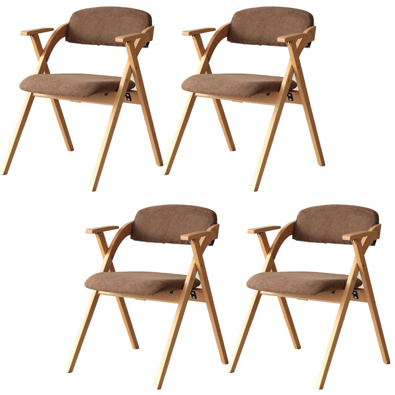 Open Back Folding Dining Arm Chair Modern Solid Wood Dining Chair Coffee 4 Piece Set Clearhalo 'Dining Chairs' 'Dining Tables & Seating' 'dining_chair' 'furn' 'furn_dining_chair' 'Furniture' 'Kitchen & Dining Furniture' 5408769