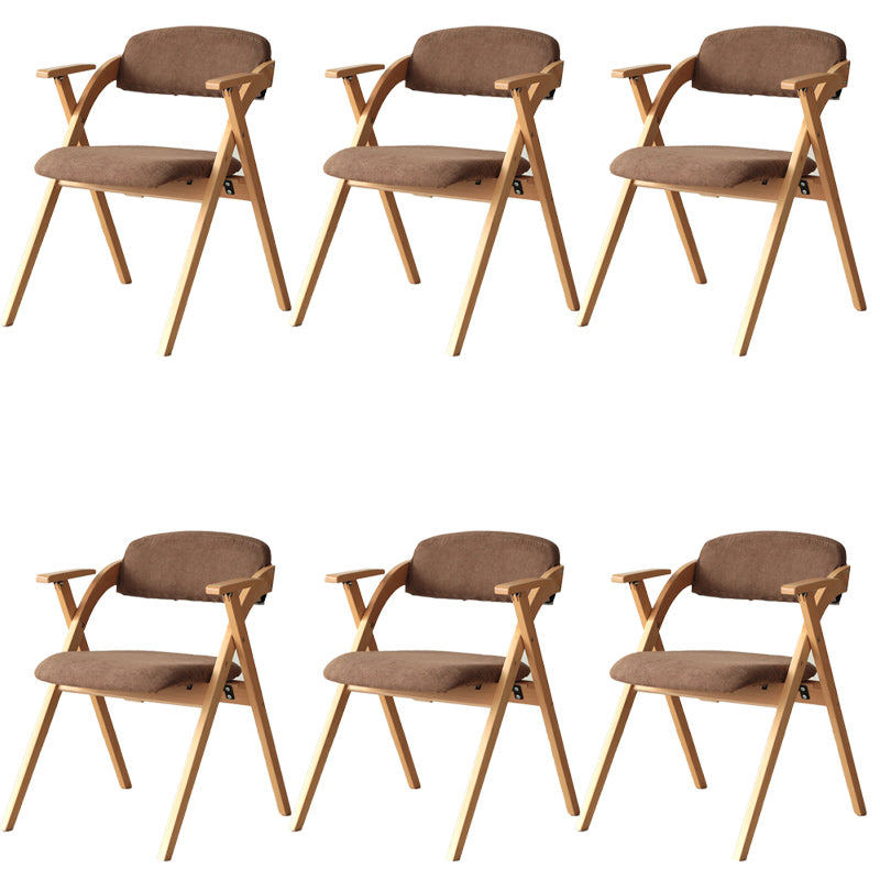 Open Back Folding Dining Arm Chair Modern Solid Wood Dining Chair Coffee 6 Piece Set Clearhalo 'Dining Chairs' 'Dining Tables & Seating' 'dining_chair' 'furn' 'furn_dining_chair' 'Furniture' 'Kitchen & Dining Furniture' 5408770