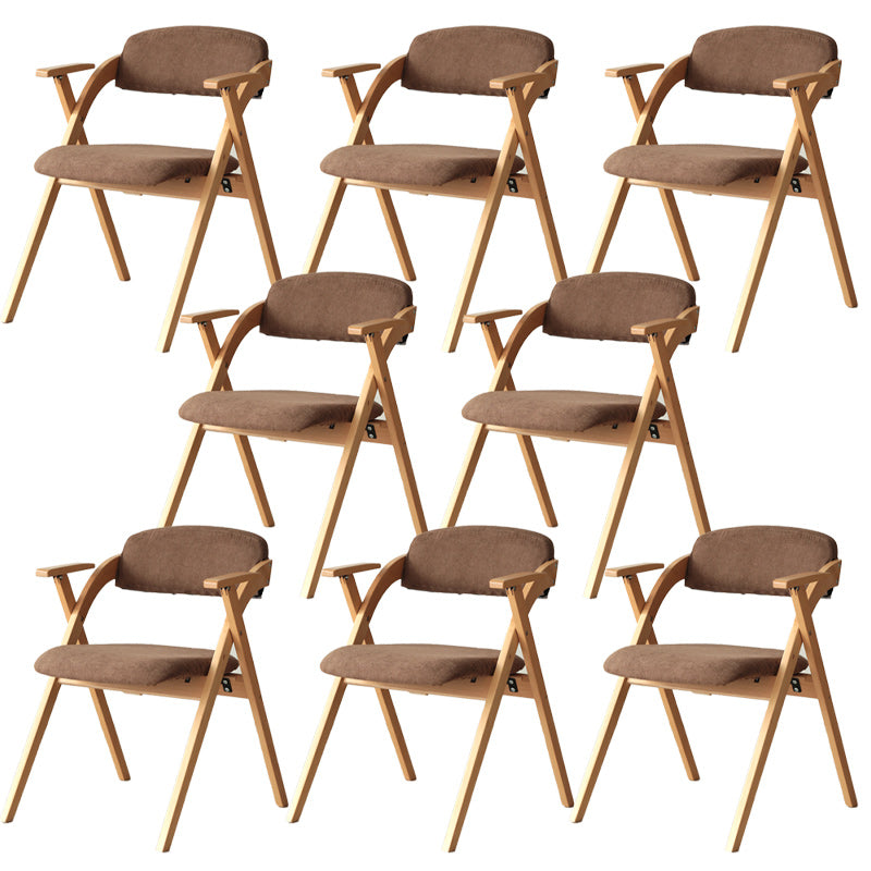 Open Back Folding Dining Arm Chair Modern Solid Wood Dining Chair Coffee 8 Piece Set Clearhalo 'Dining Chairs' 'Dining Tables & Seating' 'dining_chair' 'furn' 'furn_dining_chair' 'Furniture' 'Kitchen & Dining Furniture' 5408772