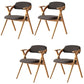 Open Back Folding Dining Arm Chair Modern Solid Wood Dining Chair Dark Brown 4 Piece Set Clearhalo 'Dining Chairs' 'Dining Tables & Seating' 'dining_chair' 'furn' 'furn_dining_chair' 'Furniture' 'Kitchen & Dining Furniture' 5408776