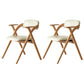 Open Back Folding Dining Arm Chair Modern Solid Wood Dining Chair Off-White 2 Piece Set Clearhalo 'Dining Chairs' 'Dining Tables & Seating' 'dining_chair' 'furn' 'furn_dining_chair' 'Furniture' 'Kitchen & Dining Furniture' 5408781