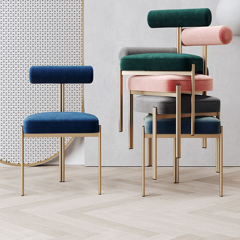 Glam – chaise de salle à manger en velours, mobilier d'appoint à dossier ouvert, finition mate pour l'intérieur