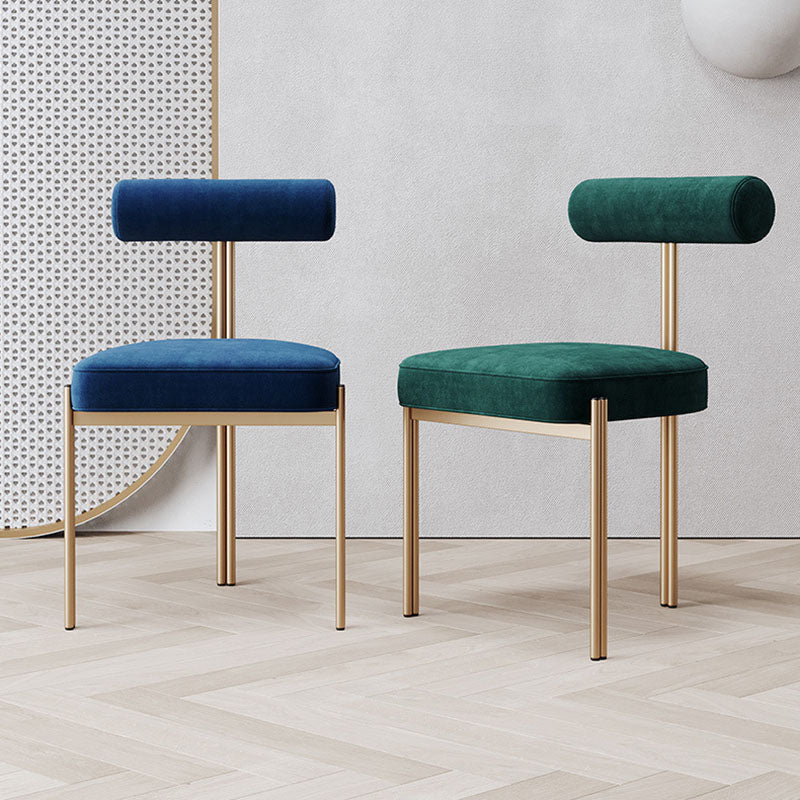 Glam – chaise de salle à manger en velours, mobilier d'appoint à dossier ouvert, finition mate pour l'intérieur