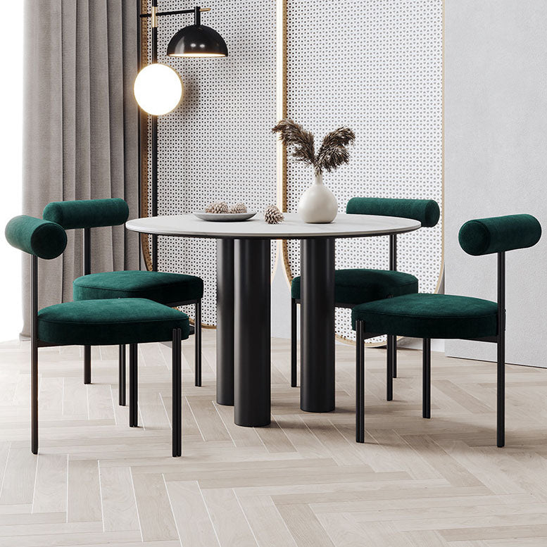 Glam – chaise de salle à manger en velours, mobilier d'appoint à dossier ouvert, finition mate pour l'intérieur
