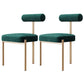 Glam – chaise de salle à manger en velours, mobilier d'appoint à dossier ouvert, finition mate pour l'intérieur