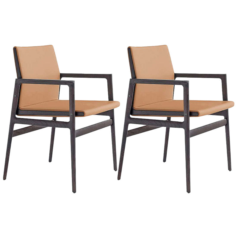 Contemporary Dining Arm Chair Solid Wood Dining Chair for Home Orange 2 Piece Set Clearhalo 'Dining Chairs' 'Dining Tables & Seating' 'dining_chair' 'furn' 'furn_dining_chair' 'Furniture' 'Kitchen & Dining Furniture' 5408847