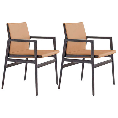 Contemporary Dining Arm Chair Solid Wood Dining Chair for Home Orange 2 Piece Set Clearhalo 'Dining Chairs' 'Dining Tables & Seating' 'dining_chair' 'furn' 'furn_dining_chair' 'Furniture' 'Kitchen & Dining Furniture' 5408847