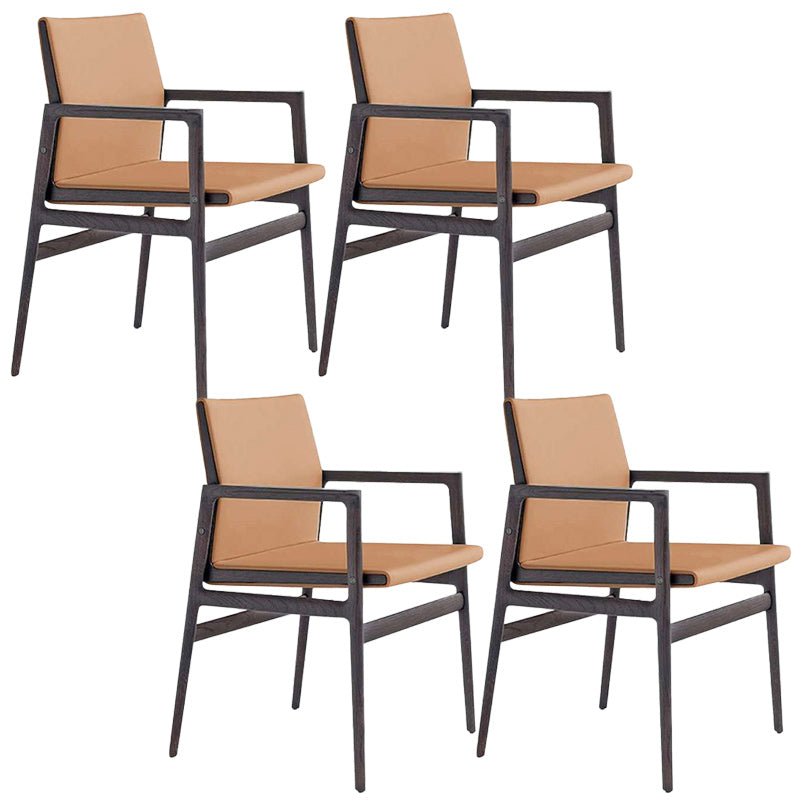 Contemporary Dining Arm Chair Solid Wood Dining Chair for Home Orange 4 Piece Set Clearhalo 'Dining Chairs' 'Dining Tables & Seating' 'dining_chair' 'furn' 'furn_dining_chair' 'Furniture' 'Kitchen & Dining Furniture' 5408848