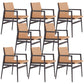 Contemporary Dining Arm Chair Solid Wood Dining Chair for Home Orange 8 Piece Set Clearhalo 'Dining Chairs' 'Dining Tables & Seating' 'dining_chair' 'furn' 'furn_dining_chair' 'Furniture' 'Kitchen & Dining Furniture' 5408851