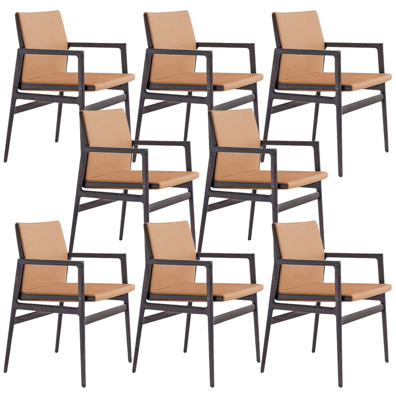 Contemporary Dining Arm Chair Solid Wood Dining Chair for Home Orange 8 Piece Set Clearhalo 'Dining Chairs' 'Dining Tables & Seating' 'dining_chair' 'furn' 'furn_dining_chair' 'Furniture' 'Kitchen & Dining Furniture' 5408851