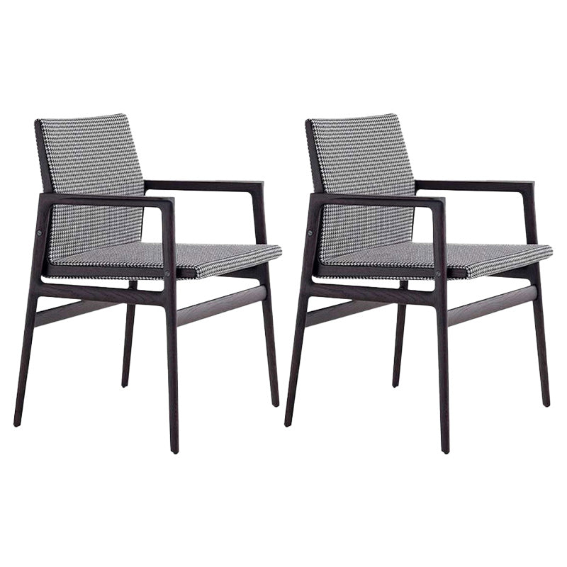 Contemporary Dining Arm Chair Solid Wood Dining Chair for Home Black White 2 Piece Set Clearhalo 'Dining Chairs' 'Dining Tables & Seating' 'dining_chair' 'furn' 'furn_dining_chair' 'Furniture' 'Kitchen & Dining Furniture' 5408853