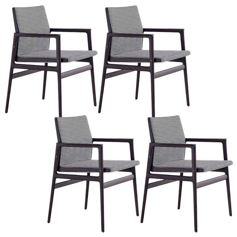 Contemporary Dining Arm Chair Solid Wood Dining Chair for Home Black White 4 Piece Set Clearhalo 'Dining Chairs' 'Dining Tables & Seating' 'dining_chair' 'furn' 'furn_dining_chair' 'Furniture' 'Kitchen & Dining Furniture' 5408855
