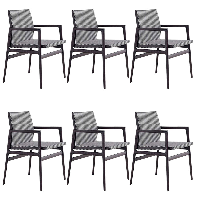 Contemporary Dining Arm Chair Solid Wood Dining Chair for Home Black White 6 Piece Set Clearhalo 'Dining Chairs' 'Dining Tables & Seating' 'dining_chair' 'furn' 'furn_dining_chair' 'Furniture' 'Kitchen & Dining Furniture' 5408857