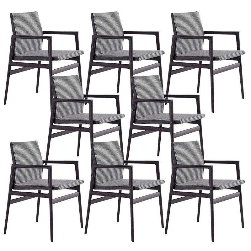 Contemporary Dining Arm Chair Solid Wood Dining Chair for Home Black White 8 Piece Set Clearhalo 'Dining Chairs' 'Dining Tables & Seating' 'dining_chair' 'furn' 'furn_dining_chair' 'Furniture' 'Kitchen & Dining Furniture' 5408859