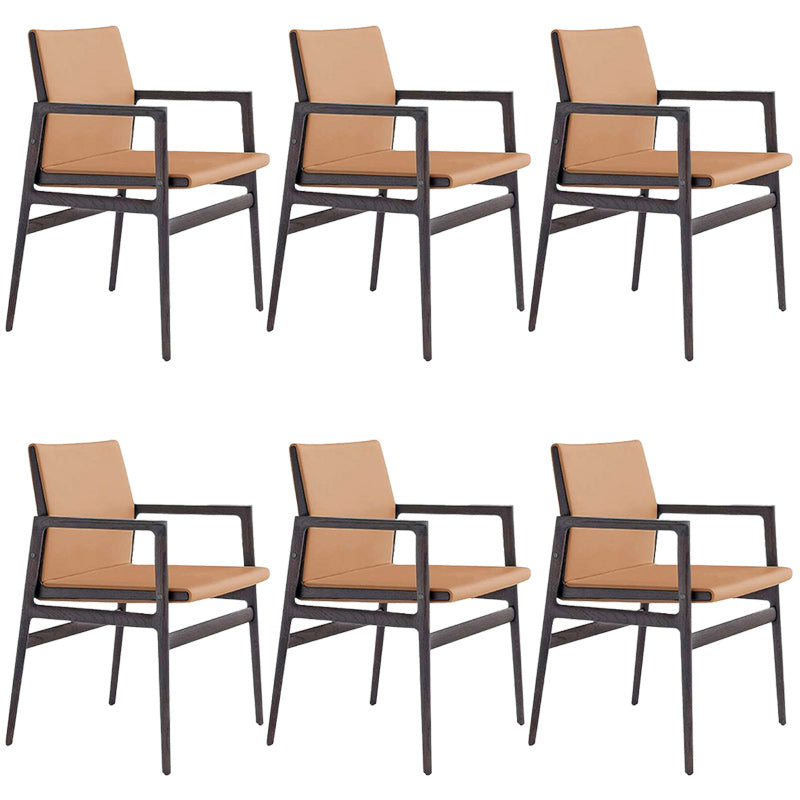 Contemporary Dining Arm Chair Solid Wood Dining Chair for Home Orange 6 Piece Set Clearhalo 'Dining Chairs' 'Dining Tables & Seating' 'dining_chair' 'furn' 'furn_dining_chair' 'Furniture' 'Kitchen & Dining Furniture' 5408863