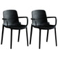 Contemporary Plastic Chair Parsons Chair in Matte Finish for Home Black 2 Piece Set Clearhalo 'Dining Chairs' 'Dining Tables & Seating' 'dining_chair' 'furn' 'furn_dining_chair' 'Furniture' 'Kitchen & Dining Furniture' 5408866
