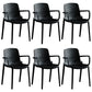 Contemporary Plastic Chair Parsons Chair in Matte Finish for Home Black 6 Piece Set Clearhalo 'Dining Chairs' 'Dining Tables & Seating' 'dining_chair' 'furn' 'furn_dining_chair' 'Furniture' 'Kitchen & Dining Furniture' 5408870