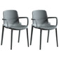 Contemporary Plastic Chair Parsons Chair in Matte Finish for Home Grey 2 Piece Set Clearhalo 'Dining Chairs' 'Dining Tables & Seating' 'dining_chair' 'furn' 'furn_dining_chair' 'Furniture' 'Kitchen & Dining Furniture' 5408873