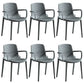 Contemporary Plastic Chair Parsons Chair in Matte Finish for Home Grey 6 Piece Set Clearhalo 'Dining Chairs' 'Dining Tables & Seating' 'dining_chair' 'furn' 'furn_dining_chair' 'Furniture' 'Kitchen & Dining Furniture' 5408878