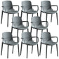 Contemporary Plastic Chair Parsons Chair in Matte Finish for Home Grey 8 Piece Set Clearhalo 'Dining Chairs' 'Dining Tables & Seating' 'dining_chair' 'furn' 'furn_dining_chair' 'Furniture' 'Kitchen & Dining Furniture' 5408879