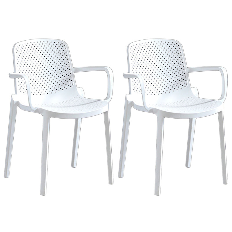 Contemporary Plastic Chair Parsons Chair in Matte Finish for Home White 2 Piece Set Clearhalo 'Dining Chairs' 'Dining Tables & Seating' 'dining_chair' 'furn' 'furn_dining_chair' 'Furniture' 'Kitchen & Dining Furniture' 5408881