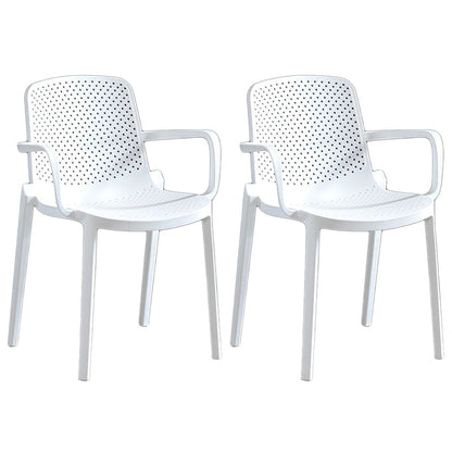 Contemporary Plastic Chair Parsons Chair in Matte Finish for Home White 2 Piece Set Clearhalo 'Dining Chairs' 'Dining Tables & Seating' 'dining_chair' 'furn' 'furn_dining_chair' 'Furniture' 'Kitchen & Dining Furniture' 5408881