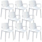 Contemporary Plastic Chair Parsons Chair in Matte Finish for Home White 8 Piece Set Clearhalo 'Dining Chairs' 'Dining Tables & Seating' 'dining_chair' 'furn' 'furn_dining_chair' 'Furniture' 'Kitchen & Dining Furniture' 5408888