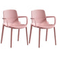 Contemporary Plastic Chair Parsons Chair in Matte Finish for Home Pink 2 Piece Set Clearhalo 'Dining Chairs' 'Dining Tables & Seating' 'dining_chair' 'furn' 'furn_dining_chair' 'Furniture' 'Kitchen & Dining Furniture' 5408889