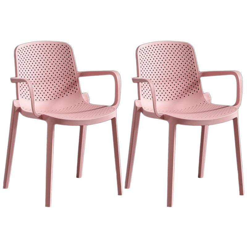 Contemporary Plastic Chair Parsons Chair in Matte Finish for Home Pink 2 Piece Set Clearhalo 'Dining Chairs' 'Dining Tables & Seating' 'dining_chair' 'furn' 'furn_dining_chair' 'Furniture' 'Kitchen & Dining Furniture' 5408889