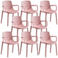 Contemporary Plastic Chair Parsons Chair in Matte Finish for Home Pink 8 Piece Set Clearhalo 'Dining Chairs' 'Dining Tables & Seating' 'dining_chair' 'furn' 'furn_dining_chair' 'Furniture' 'Kitchen & Dining Furniture' 5408895