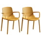 Contemporary Plastic Chair Parsons Chair in Matte Finish for Home Yellow 2 Piece Set Clearhalo 'Dining Chairs' 'Dining Tables & Seating' 'dining_chair' 'furn' 'furn_dining_chair' 'Furniture' 'Kitchen & Dining Furniture' 5408896