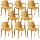 Contemporary Plastic Chair Parsons Chair in Matte Finish for Home Yellow 8 Piece Set Clearhalo 'Dining Chairs' 'Dining Tables & Seating' 'dining_chair' 'furn' 'furn_dining_chair' 'Furniture' 'Kitchen & Dining Furniture' 5408899