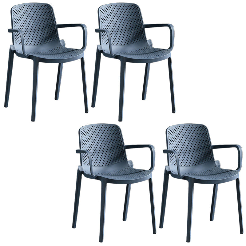 Contemporary Plastic Chair Parsons Chair in Matte Finish for Home Blue 4 Piece Set Clearhalo 'Dining Chairs' 'Dining Tables & Seating' 'dining_chair' 'furn' 'furn_dining_chair' 'Furniture' 'Kitchen & Dining Furniture' 5408905