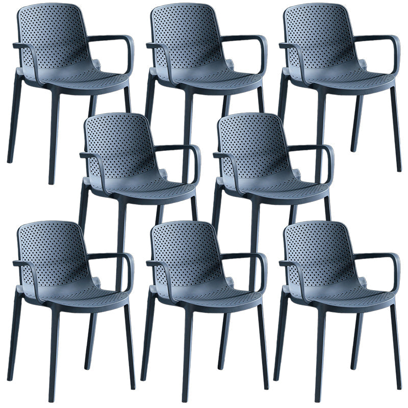 Contemporary Plastic Chair Parsons Chair in Matte Finish for Home Blue 8 Piece Set Clearhalo 'Dining Chairs' 'Dining Tables & Seating' 'dining_chair' 'furn' 'furn_dining_chair' 'Furniture' 'Kitchen & Dining Furniture' 5408907