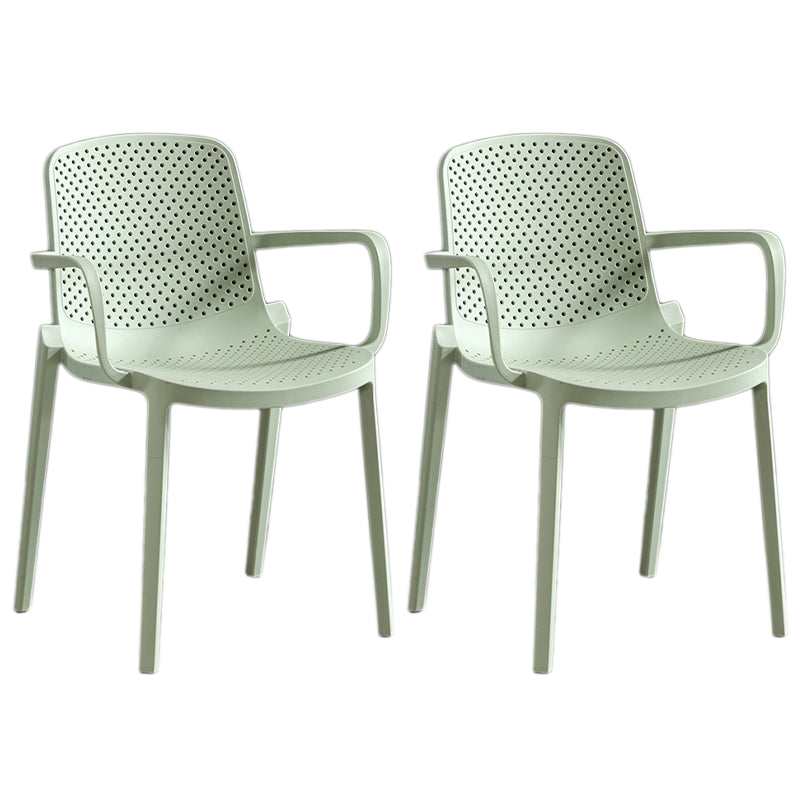 Contemporary Plastic Chair Parsons Chair in Matte Finish for Home Green 2 Piece Set Clearhalo 'Dining Chairs' 'Dining Tables & Seating' 'dining_chair' 'furn' 'furn_dining_chair' 'Furniture' 'Kitchen & Dining Furniture' 5408908
