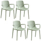 Contemporary Plastic Chair Parsons Chair in Matte Finish for Home Green 4 Piece Set Clearhalo 'Dining Chairs' 'Dining Tables & Seating' 'dining_chair' 'furn' 'furn_dining_chair' 'Furniture' 'Kitchen & Dining Furniture' 5408909