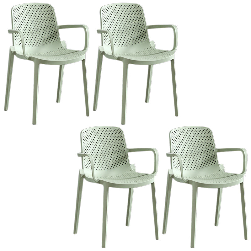 Contemporary Plastic Chair Parsons Chair in Matte Finish for Home Green 4 Piece Set Clearhalo 'Dining Chairs' 'Dining Tables & Seating' 'dining_chair' 'furn' 'furn_dining_chair' 'Furniture' 'Kitchen & Dining Furniture' 5408909